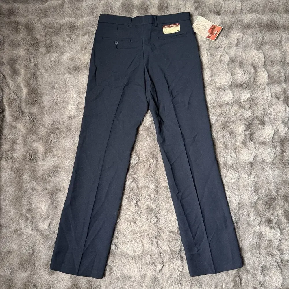 Levi’s Action Slacks Sta-Prest Vintage 70s Dark Blue Size 34x33 NWT Rare